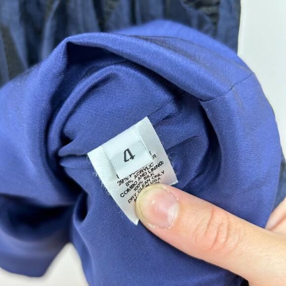 Prabal Gurung Designer Blue Black Silk Sleeveless Mini Dress 4 - Picture 6 of 7